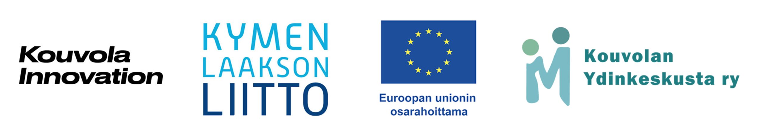 Tapahtuman rahoittajalogot: Euroopan unioni - Euroopan aluekehitysrahasto, Vipuvoimaa EU:kta 2014-2020, Kymenlaakson liitto ja Kouvola Innovation.
